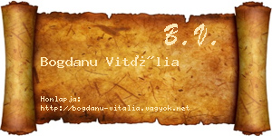 Bogdanu Vitália névjegykártya